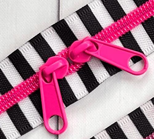 Stitch Supply Co - Black and White 30" Zipper - Pink - SSCZ01