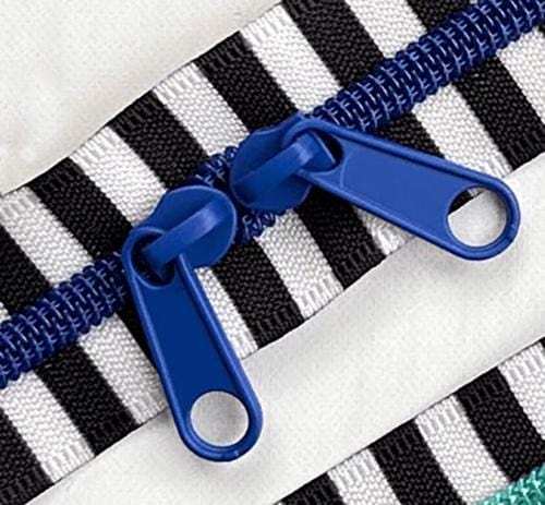 Stitch Supply Co - Black and White 30" Zipper - Blue - SSCZ03