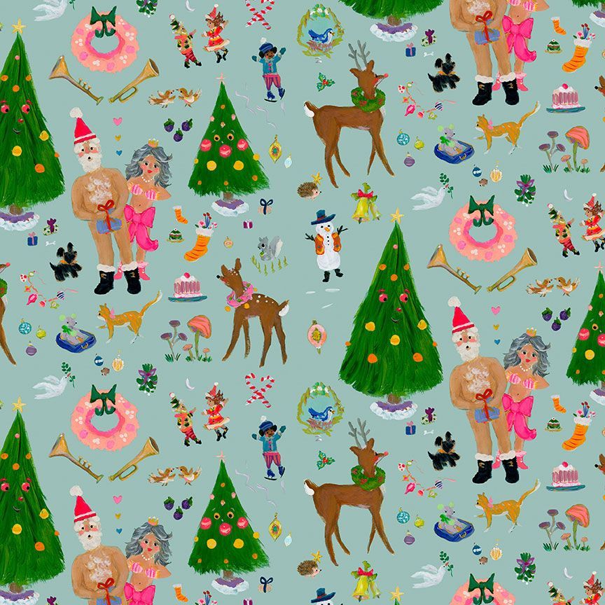 Mistletoe Mischief - Mistletoe Mischief in Multi - ST-DAH2527MULTI - Half Yard