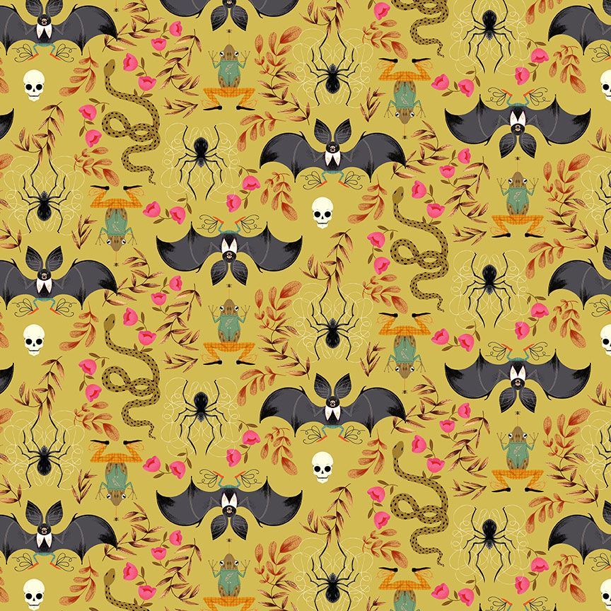 Boo! - Batty in Hemp - ST-DFG2456HEMP - Half Yard