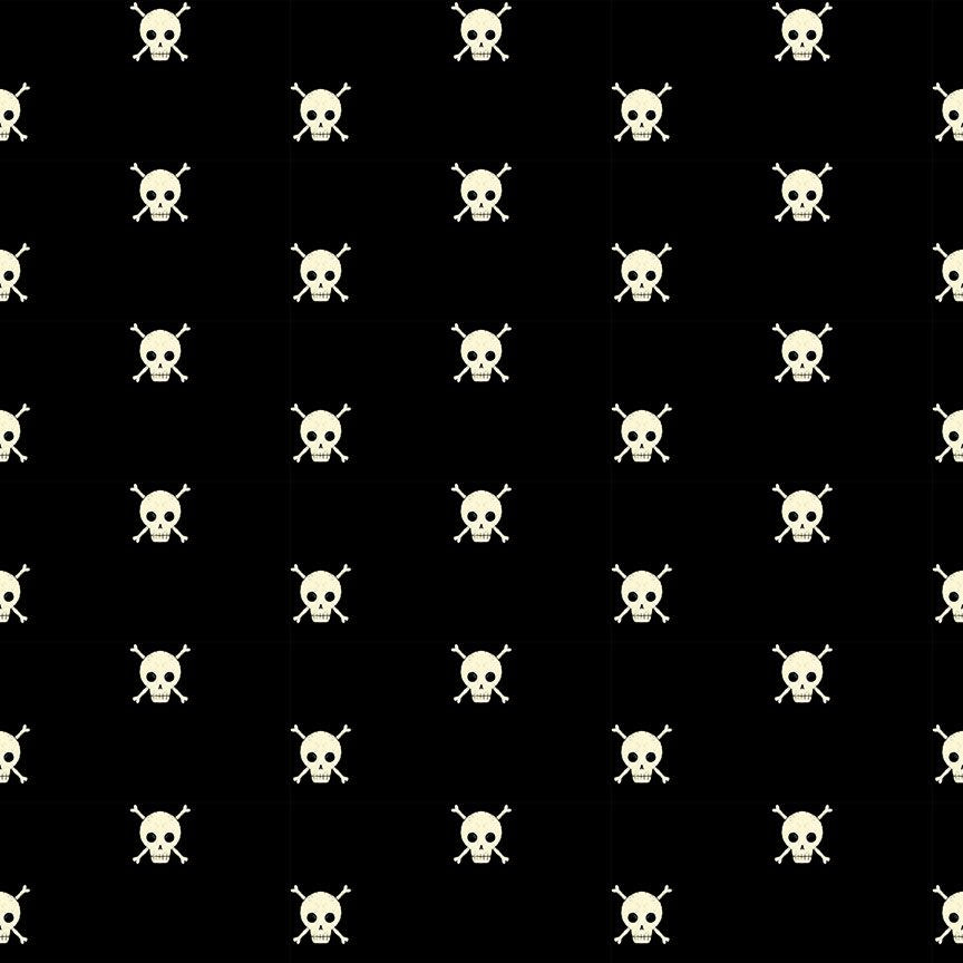 Boo! - Skull and Bones in Black - ST-DFG2458BLACK - Half Yard
