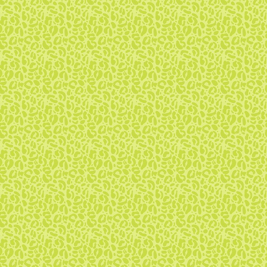 A closeup shot of the quilting fabric pattern called Wild, designed by Pammie Jane for Dear Stella, in the limeade colorway. The SKU is STELLA-DPJ3031 LIMEADE.