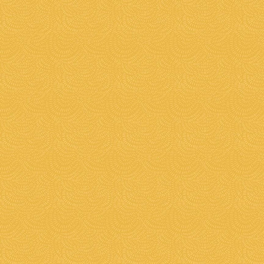 Cotton quilting fabric pattern called 'Crimp in Sun'. Part of the 'Shine On' fabric collection. Designed by Rae Ritchie for fabric company Dear Stella. SKU: ST-DRR2293SUN. 44-45 inch width.