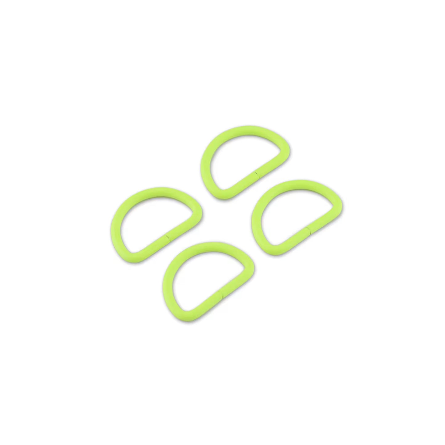 Tula Pink Neon Yellow 1" D-Rings x 4 by Sallie Tomato notions product photo SKU STS107NY