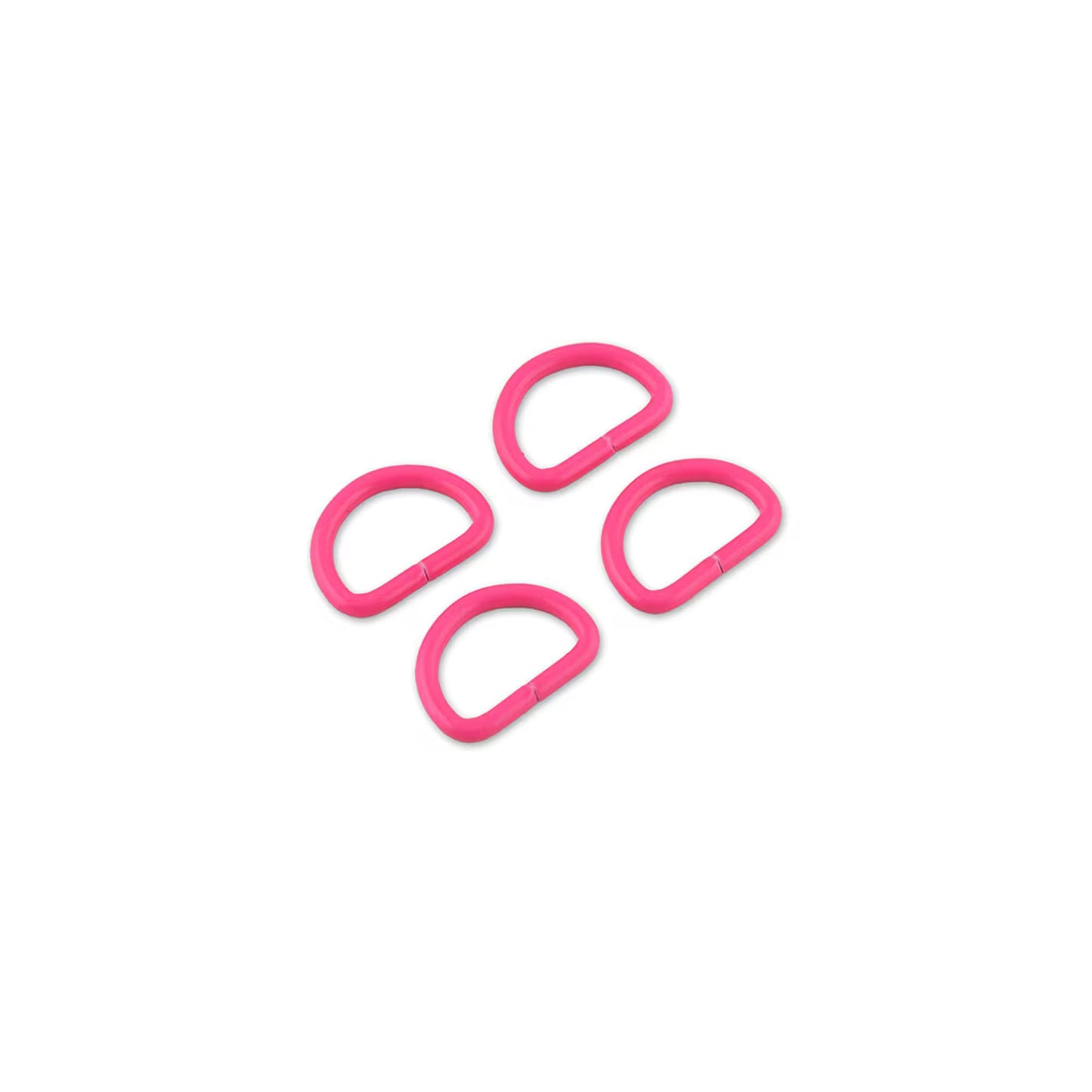 Tula Pink Neon Pink ¾" D-Rings x 4 by Sallie Tomato notions product photo SKU STS114NP