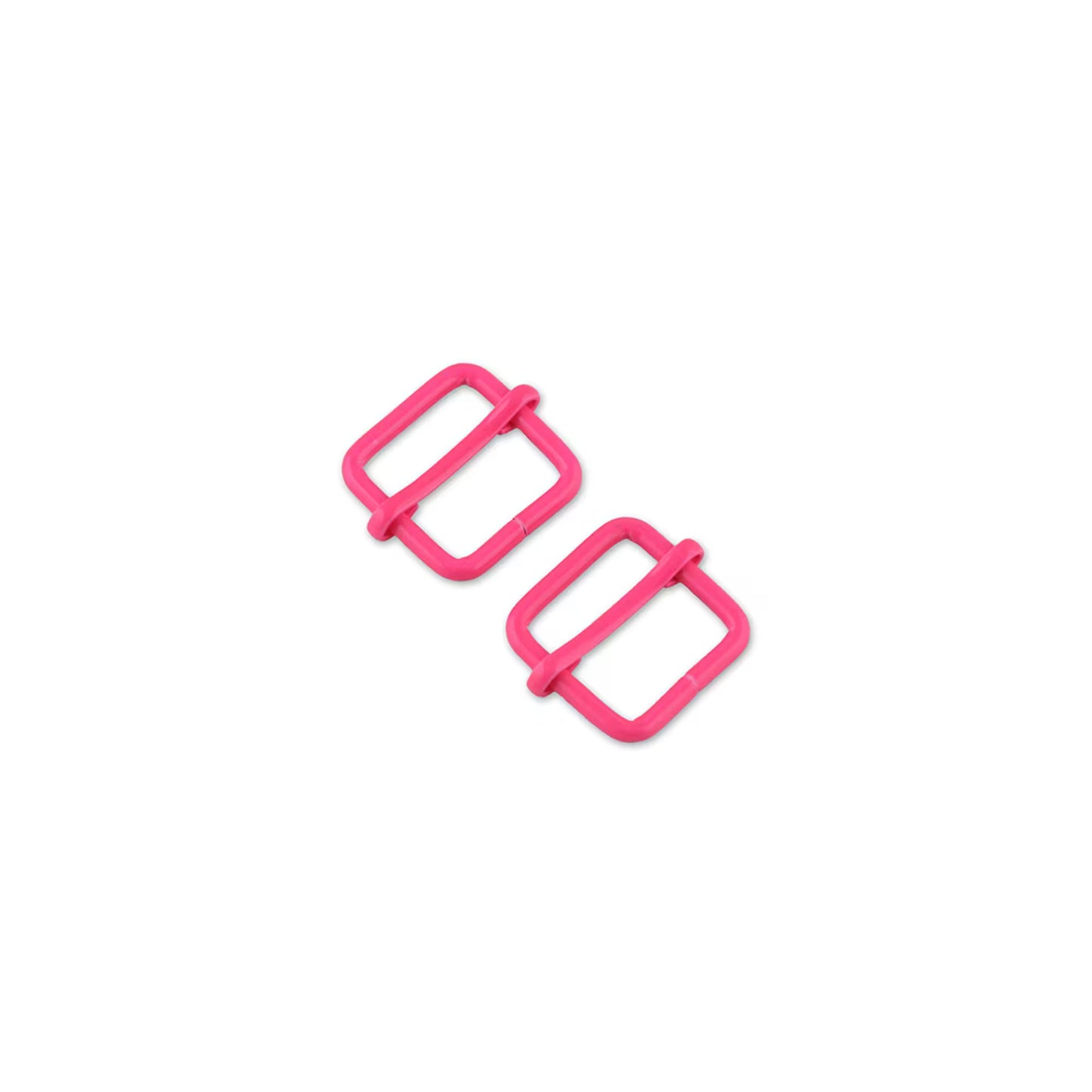 Tula Pink Neon Pink ¾" Slider Buckles x 2 by Sallie Tomato notions product photo SKU STS124NP