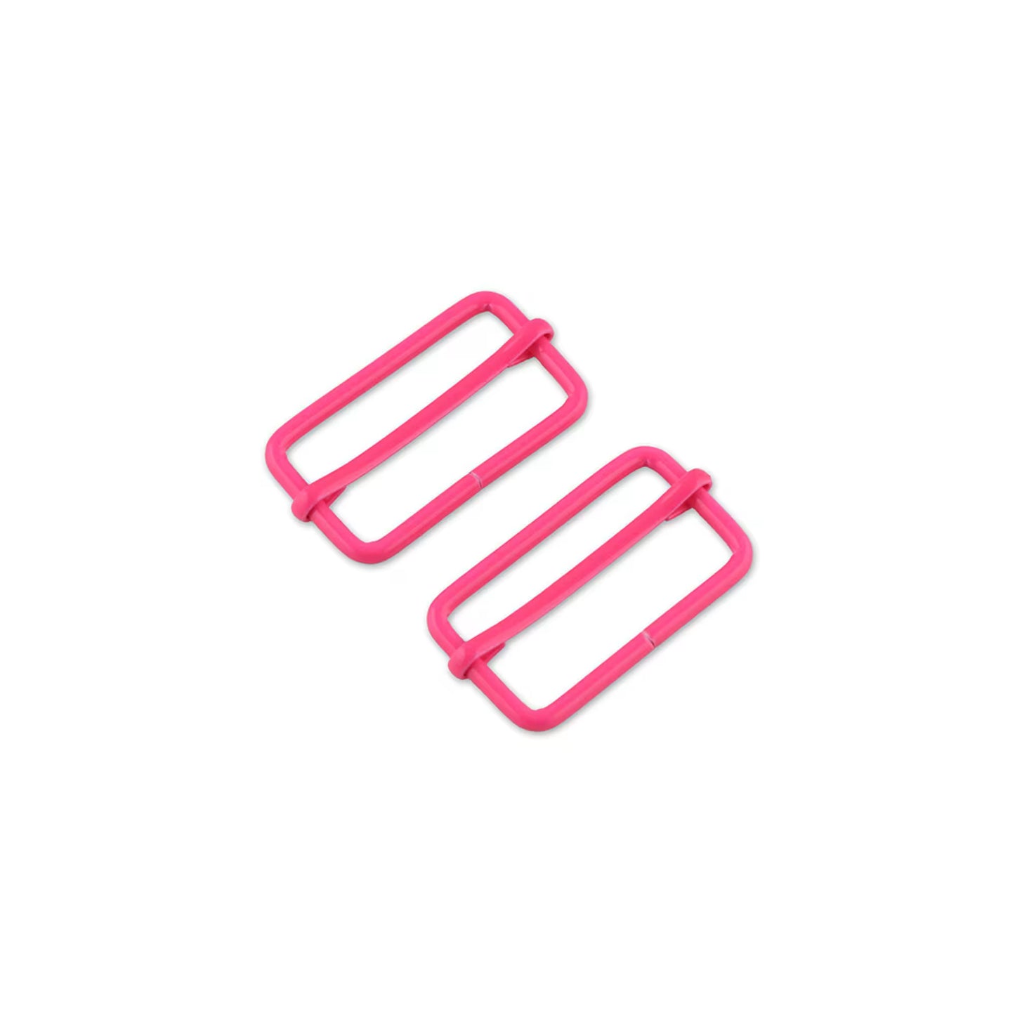 Tula Pink Neon Pink 1½" Slider Buckles x 2 by Sallie Tomato notions product photo SKU STS127NPT