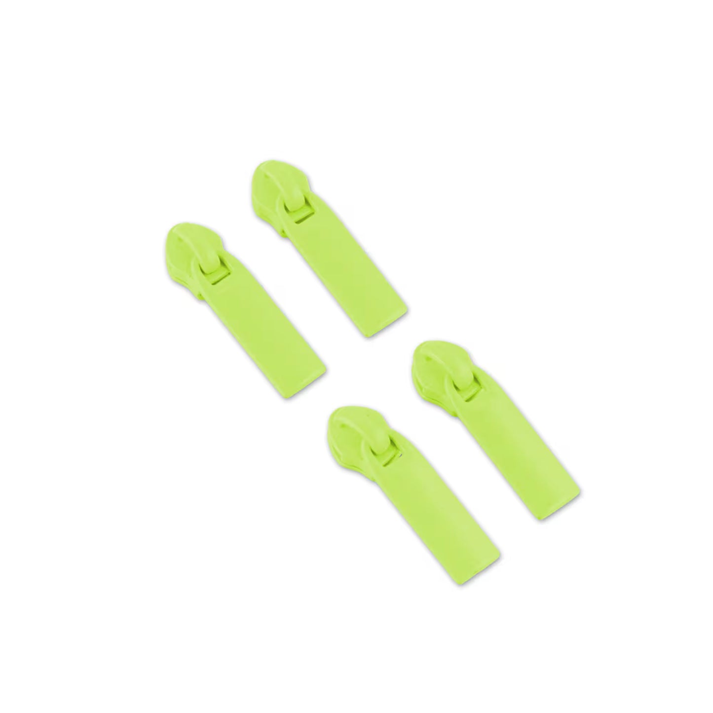 Tula Pink Neon Yellow #5 Rectangle Zipper Pulls x 4 by Sallie Tomato notions product photo SKU STS183NY
