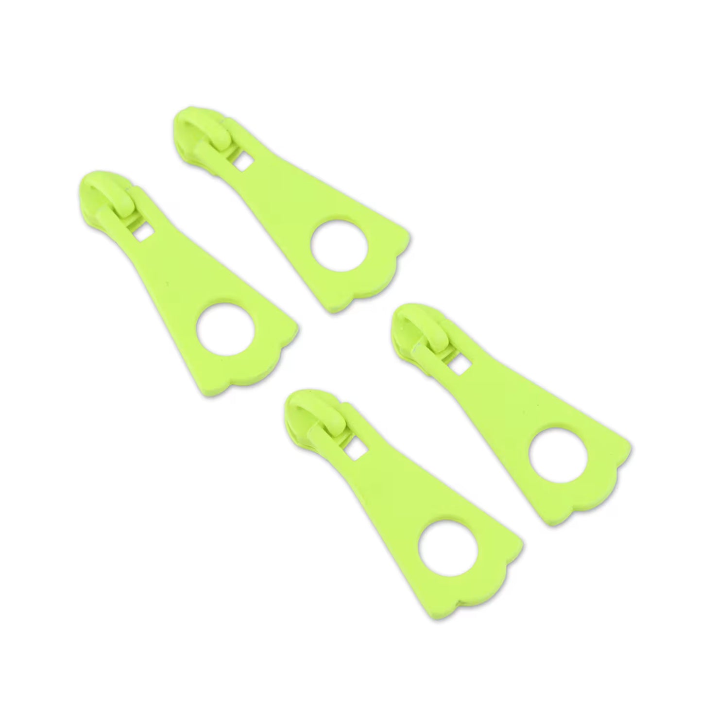 Tula Pink Neon Yellow #5 XL Zipper Pulls x 4 by Sallie Tomato notions product photo SKU STS331NY