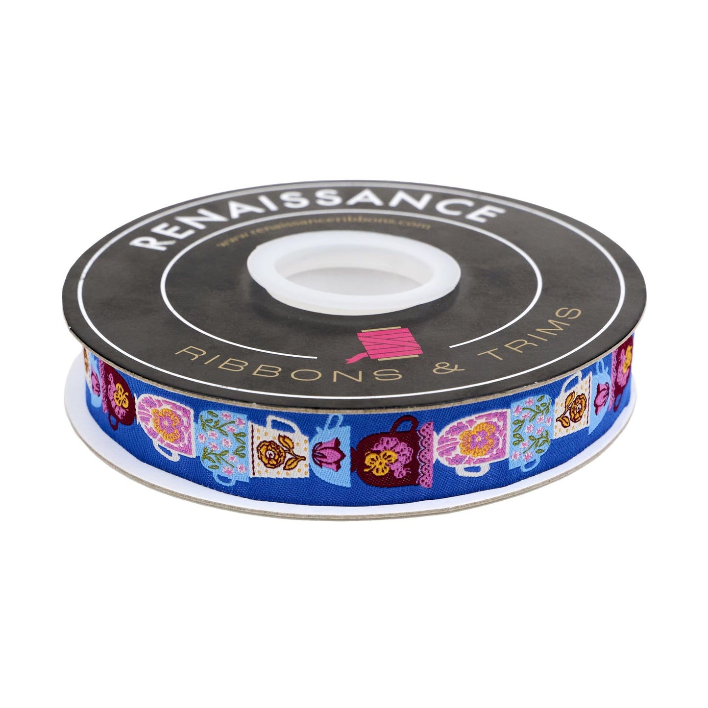 Hello Alice - Teacups - 7/8" width - by Sarah Watts - One Yard (Preorder)