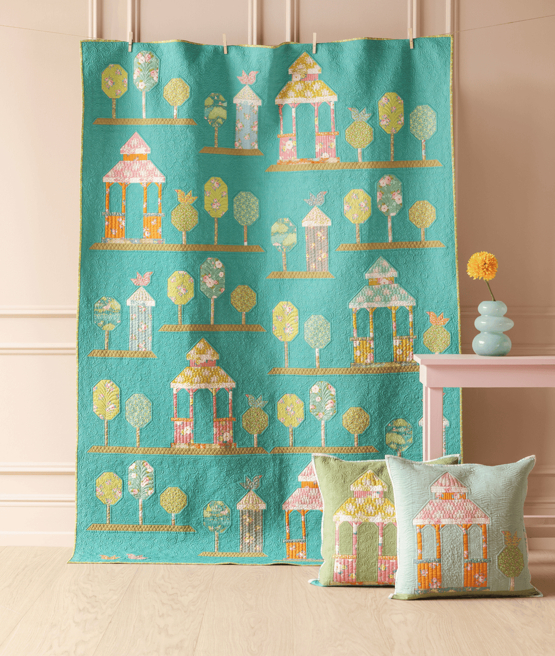 Walk in the Park Quilt Kit {Aqua} - Sunday Brunch Collection by Tilda Fabrics