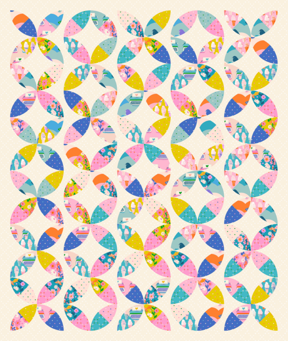 PREORDER - Tangerine Quilt Kit featuring Best Day Ever Fabrics (Ruby Star Society). Pattern by Crinkly Quilts - Fabric Only