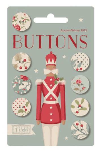 Merry Little Christmas Buttons by Tilda Fabric - 0.63 in (16mm), 8 pieces (Preorder)