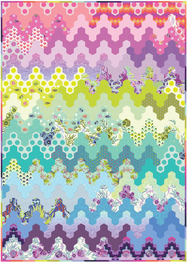 Hex on the Beach Quilt Kit - Floral Reef by Tula Pink (Preorder)