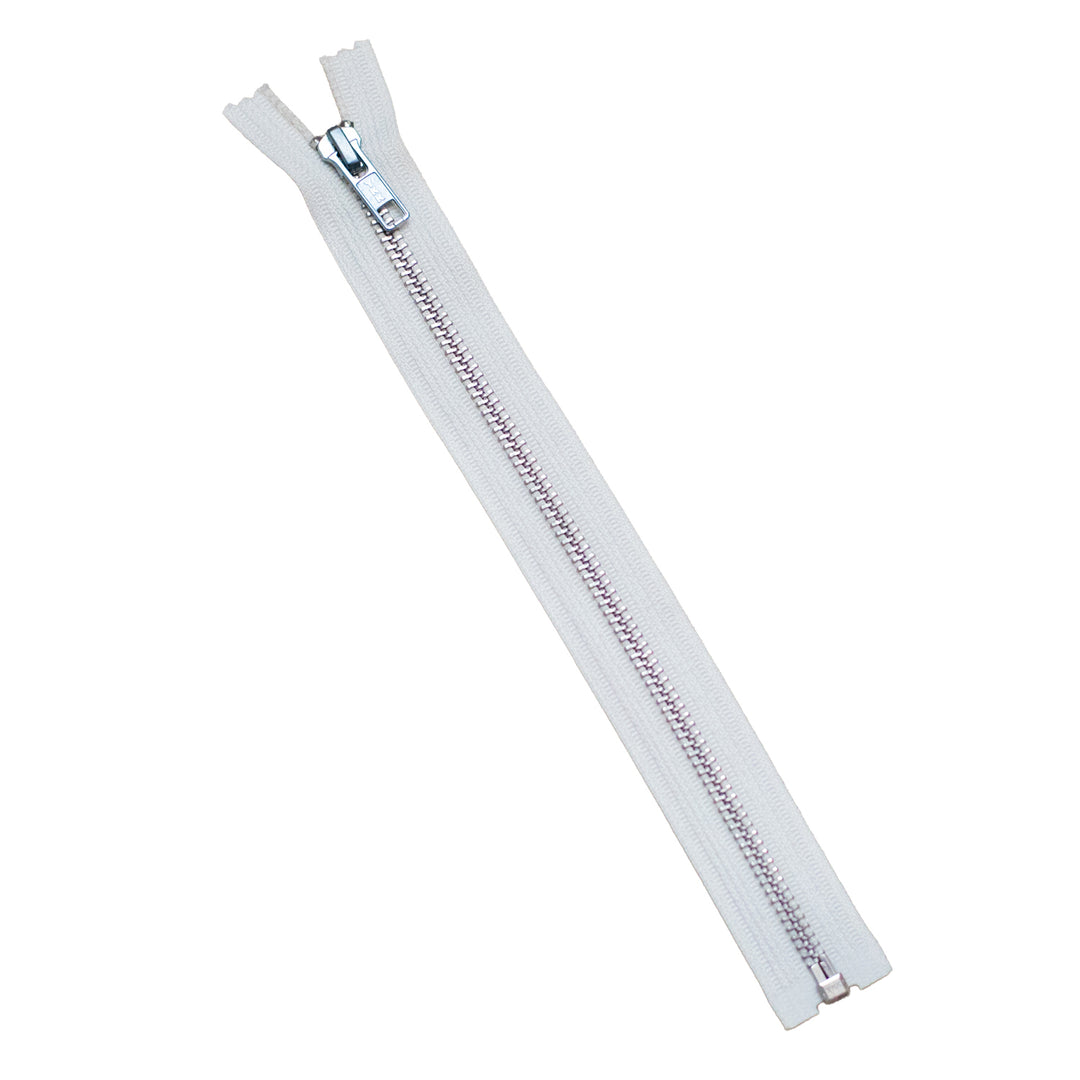 Zipper - 10" Nickel Separating Zipper - White - SEP10WHT