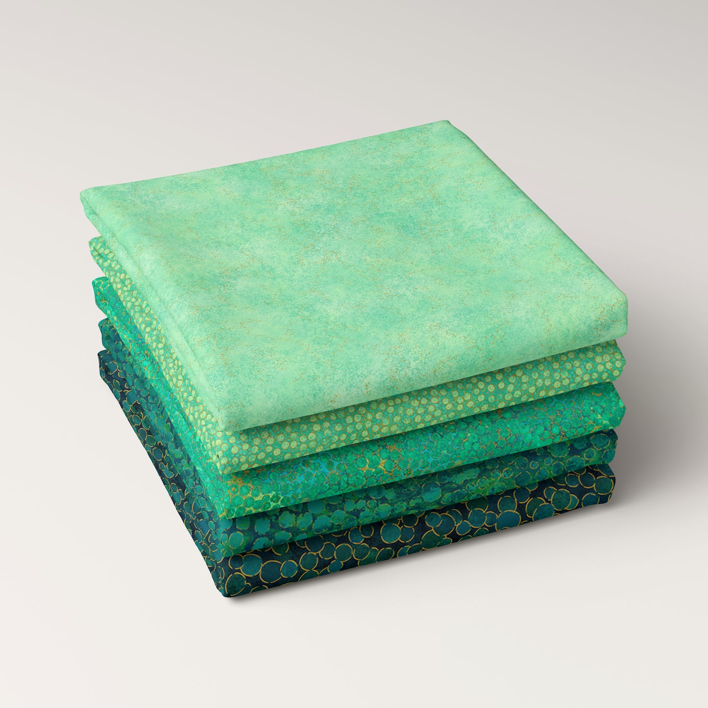 Peacock - 5 pc Fat Quarter Bundle - Shimmer by Deborah Edwards