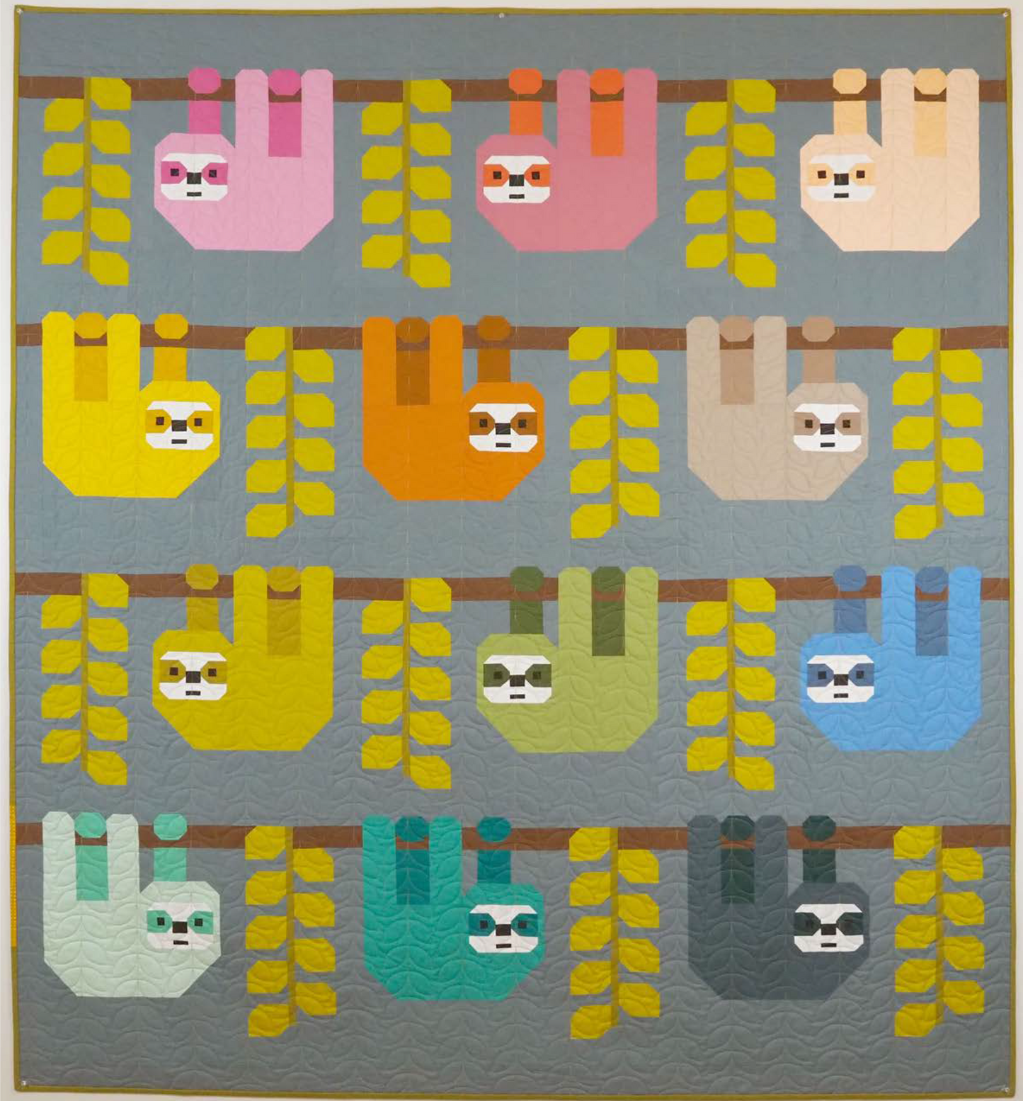 Snuggly Sloths Quilt Kit - Bella Solids by Elizabeth Hartman (Preorder)