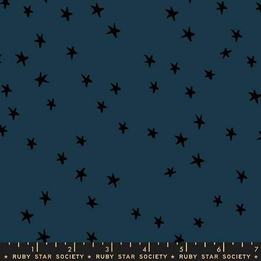 Cotton quilting fabric pattern called 'Starry in Smoke'. Part of the 'Starry' fabric collection. Designed by Ruby Star Society for fabric company Moda Fabrics. SKU: RS4109 45. 44-45 inch width.