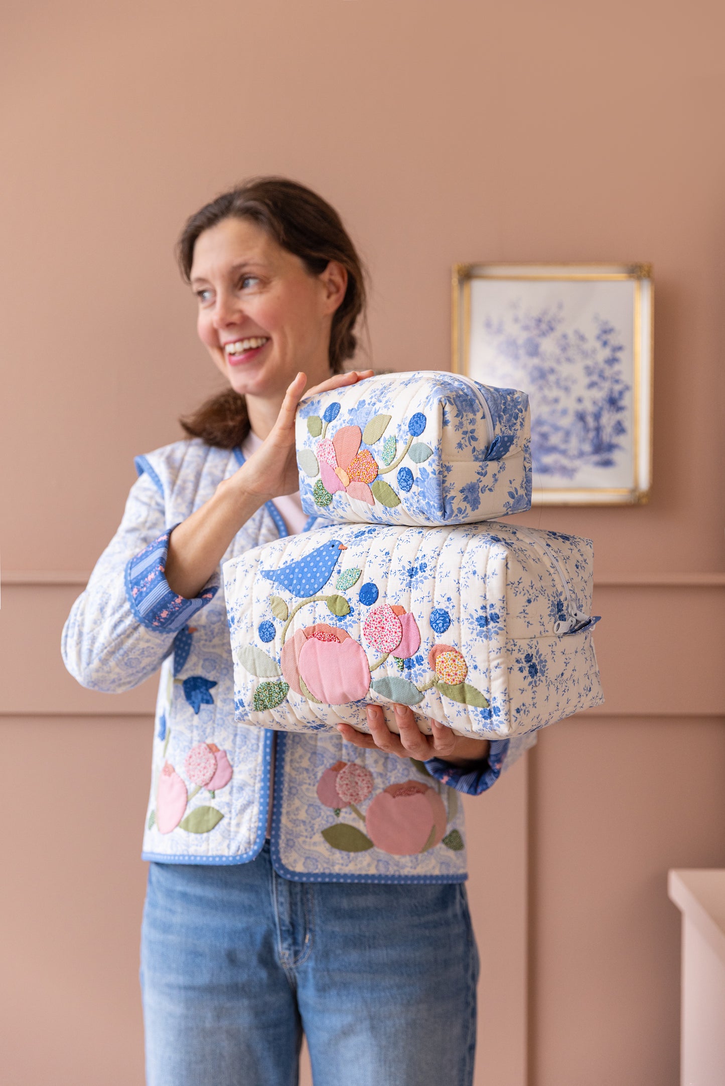 Toiletry Bags Kit (set of 3) - Something Blue Collection by Tilda Fabrics