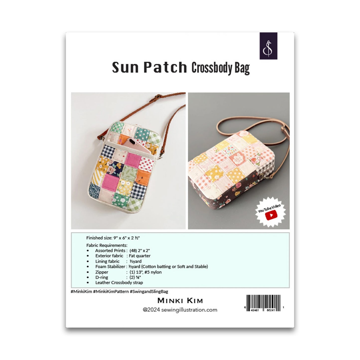 Sun Patch Crossbody Bag Pattern by Minki Kim