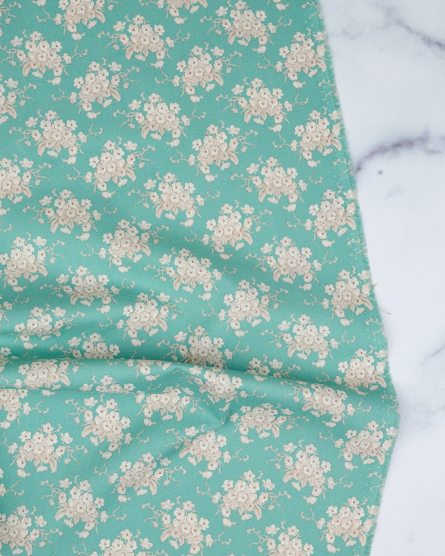 Sunday Brunch - White Flower Teal - Tilda Fabrics - TIL100581 - Half Yard