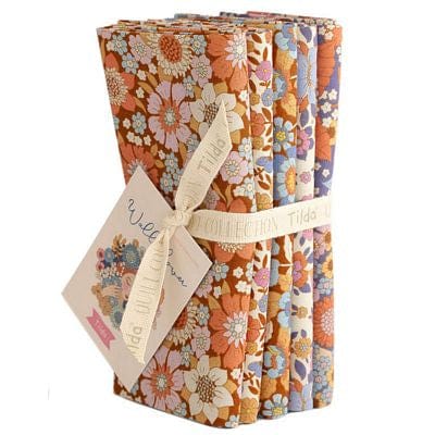 Wallflower {Caramel/Thistle} Fat Quarter Bundle by Tilda Fabrics, 5 Pieces