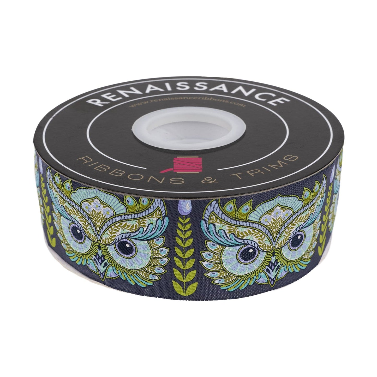 Renaissance Ribbons - Full Moon Forest II - Hootie Patootie in Starlight - 2" width - Tula Pink - One Yard