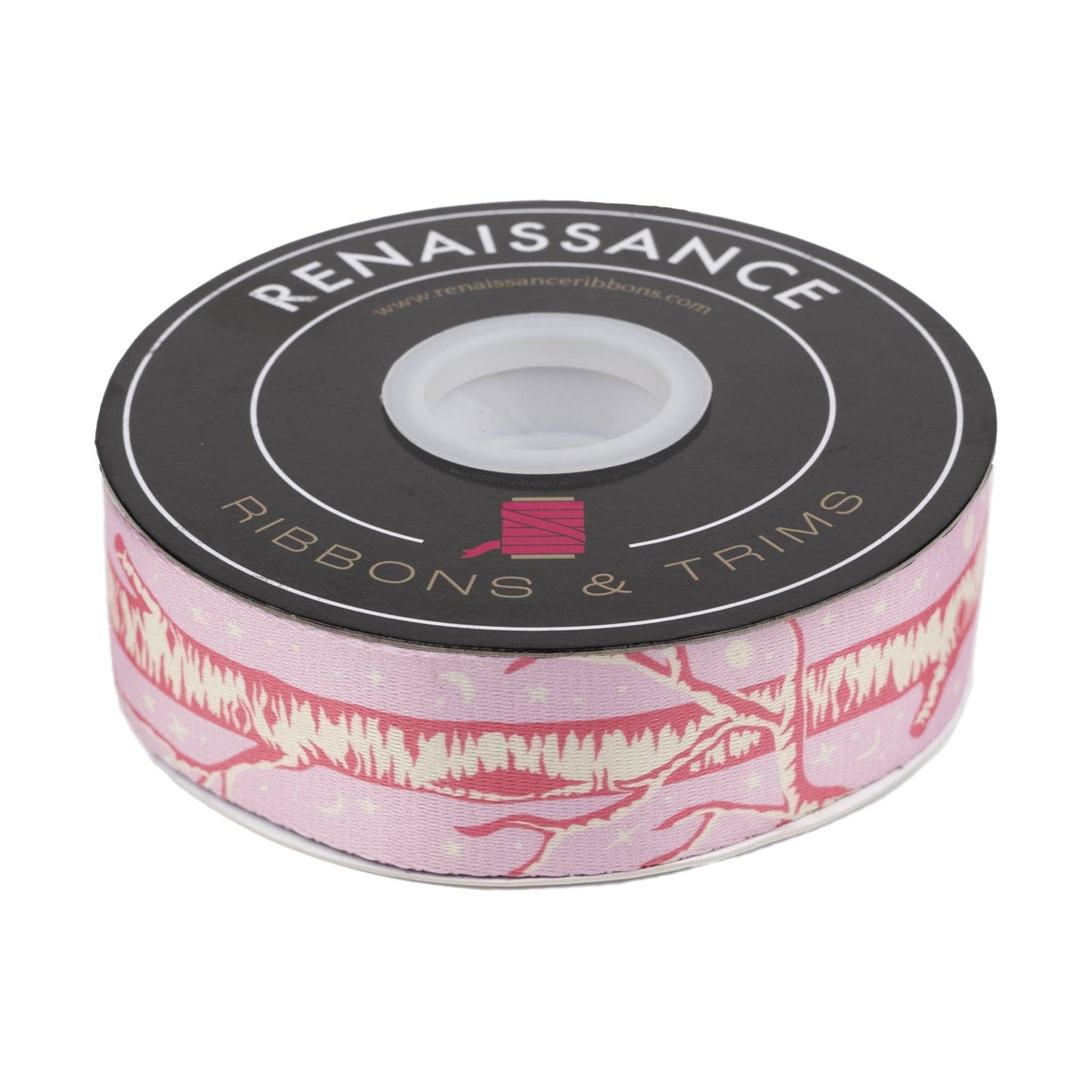 Renaissance Ribbons - Full Moon Forest II - Little Tree Webbing in Honey - 1" width - Tula Pink - One Yard