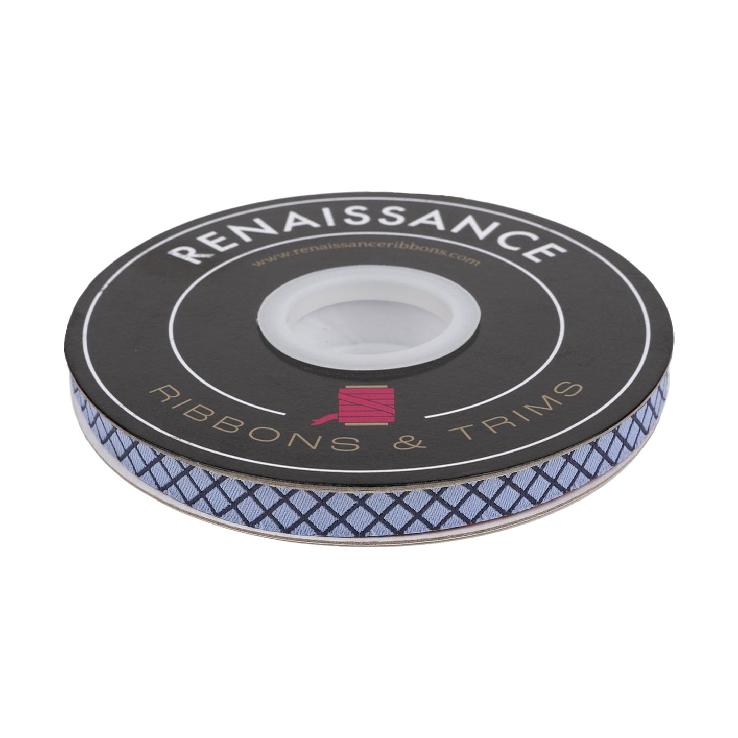 Renaissance Ribbons - True Colors 2025 - On the Grid in Shoreline - 3/8" width - By Tula Pink - One Yard