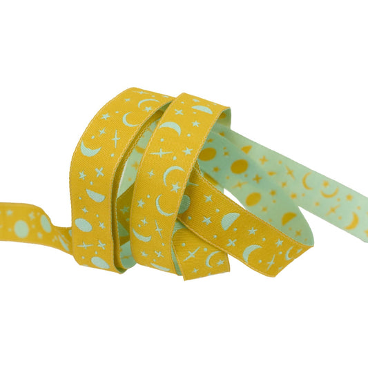 Renaissance Ribbons - True Colors 2025 - Space Sprinkles in Papaya - 5/8" width - By Tula Pink