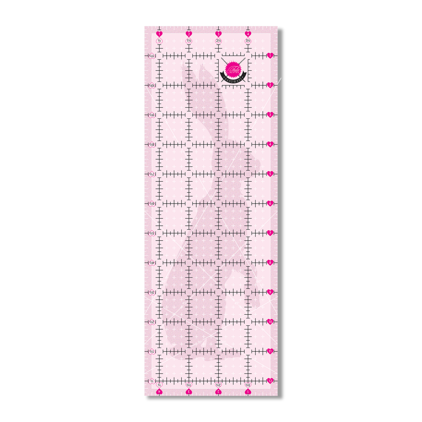 Tula Pink Hardware - 4.5" X 12.5" - Non Slip Rabbit Ruler - TP4X12