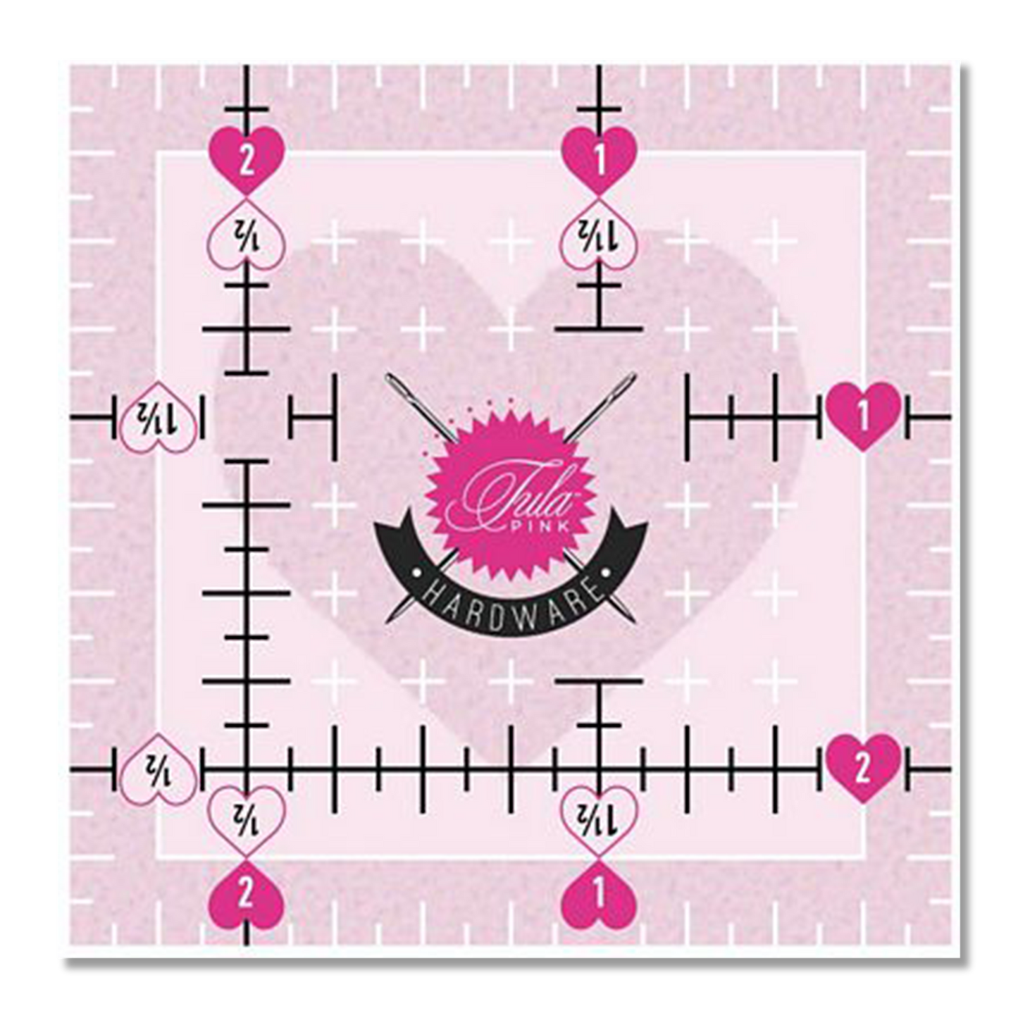 Tula Pink Hardware - 2.5" X 2.5" - Non Slip Heart Ruler - TPSQ2
