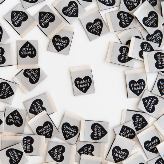 Sarah Hearts - Thanks I Made It - Sewing Woven Clothing Label Tags - LP138