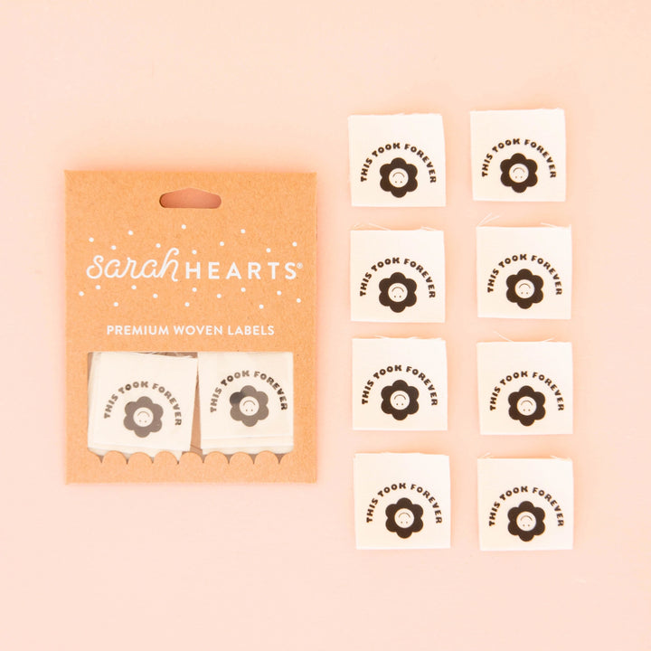 Sarah Hearts - This Took Forever - Sewing Woven Clothing Label Tags - SHLP201