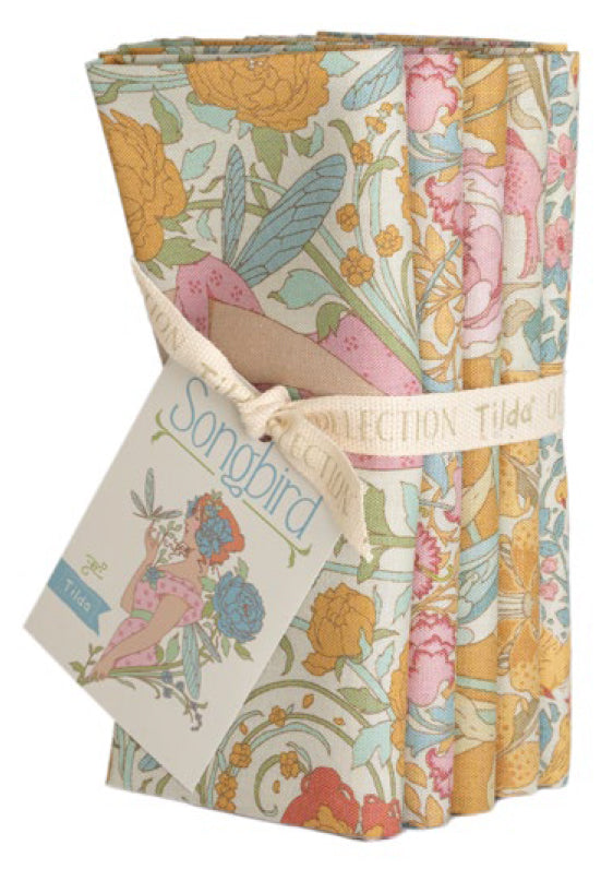 Tilda Fabrics - Songbird Collection - Fat Quarter Bundle Yellow, SKU 300255