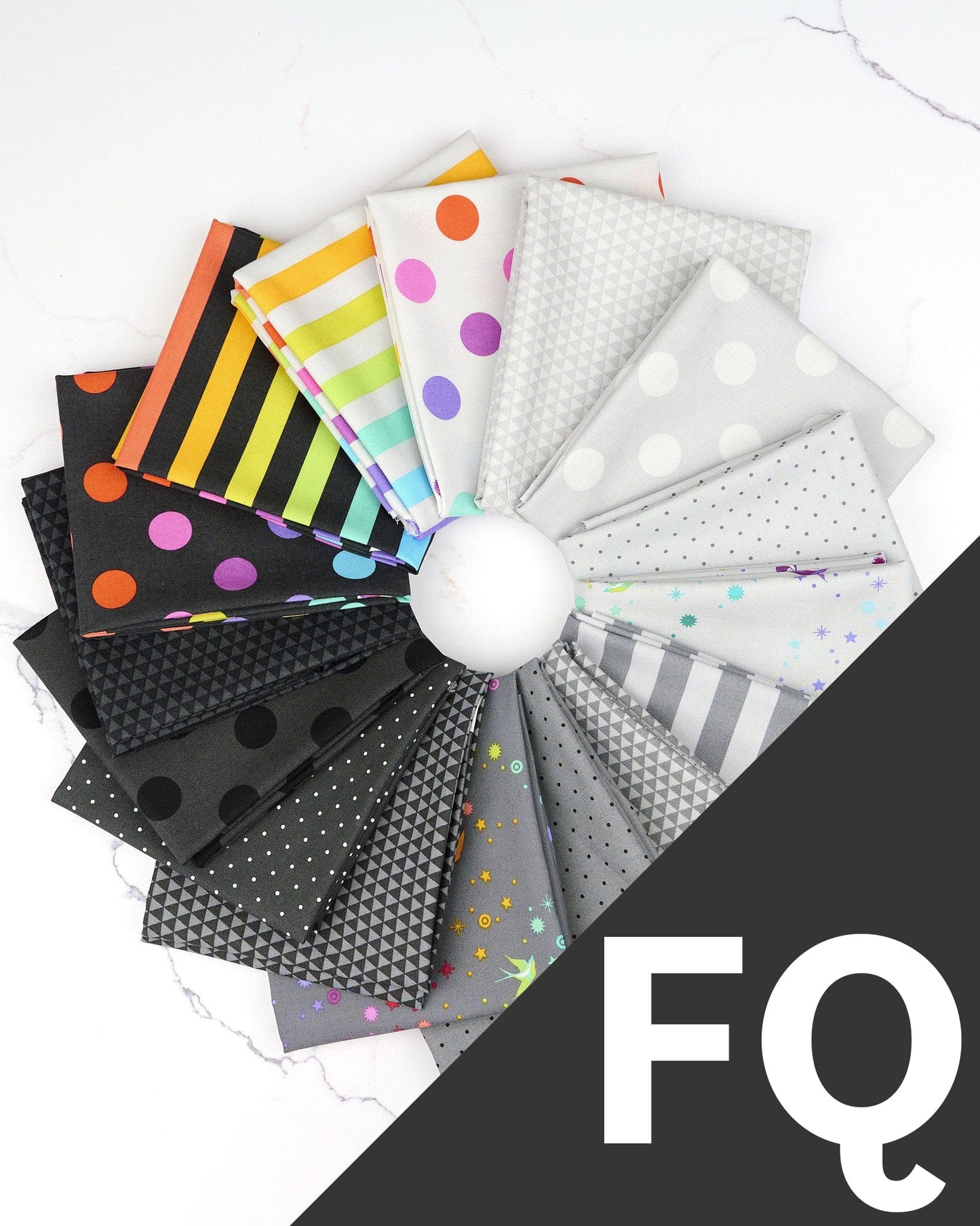 True Colors fat quarter fabric collection by Tula Pink, 16 fabric pieces total from the Fall 2025 True Colors fabric collection. SKU: FQTP.TC25