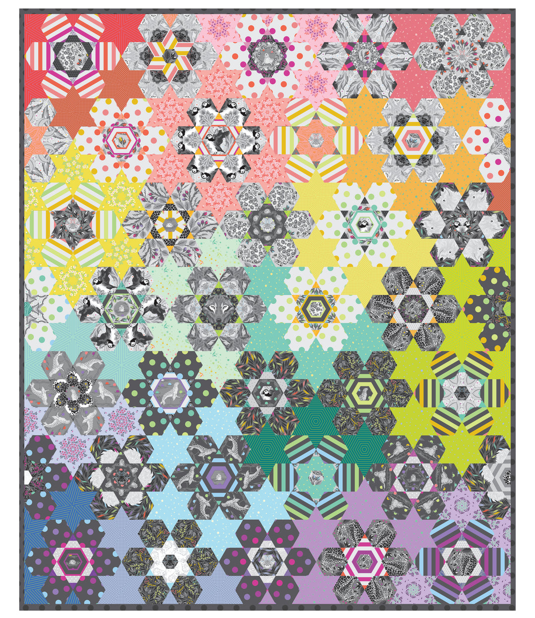 Tula's Bloomers Quilt Kit - Graywork by Tula Pink - Fabric Only (Preorder)