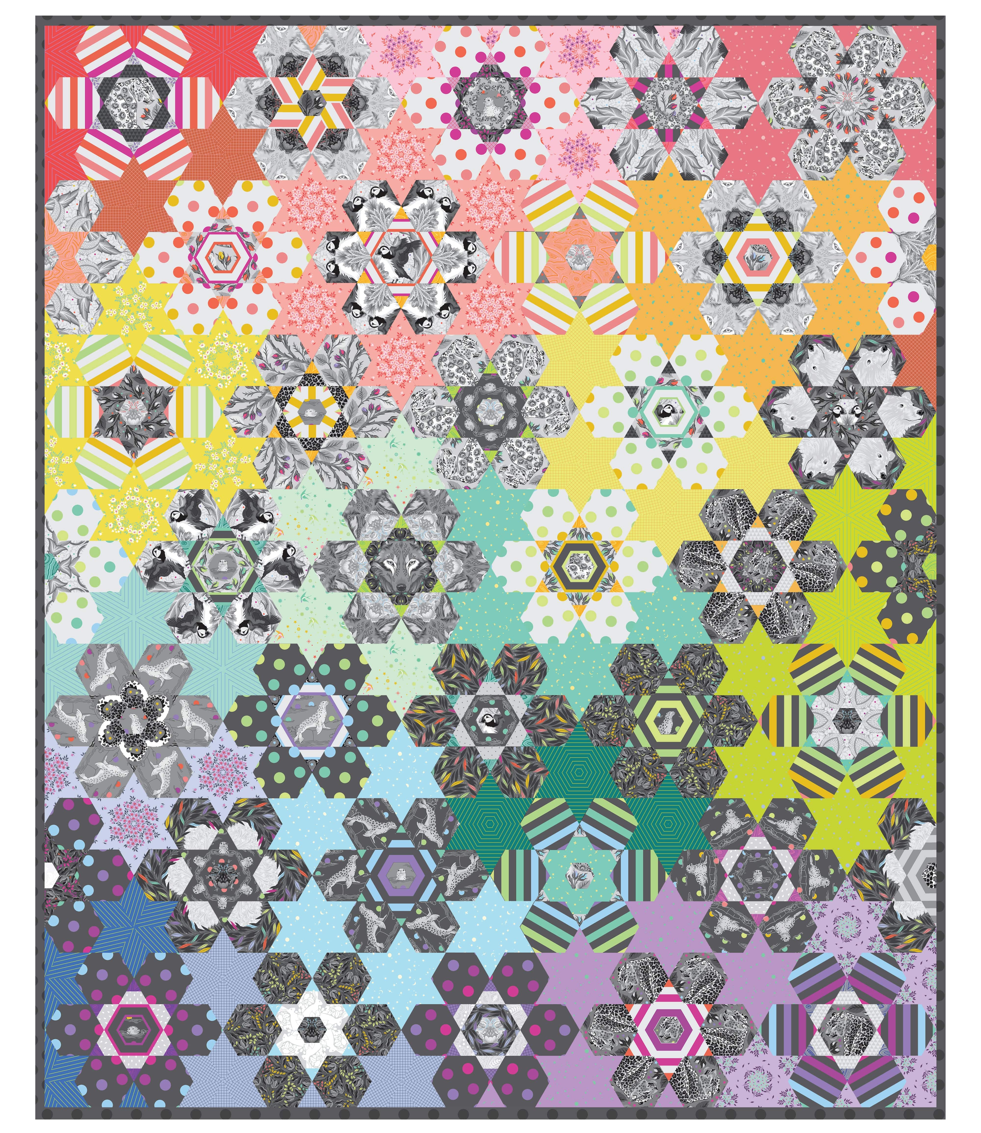 Tula's Bloomers Quilt Kit Graywork by Tula Pink