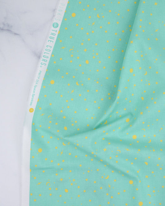 True Colors - Space Sprinkles in Seaglass - Tula Pink - PWTP254.SEAGLASS - Quilting Fabric
