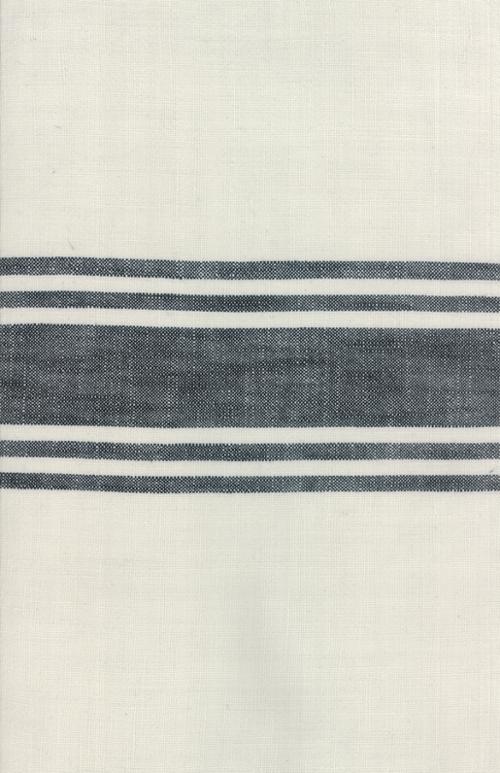 Urban Cottage - Center Stripe Ivory Black - 16" Toweling - 920 274 - Half Yard