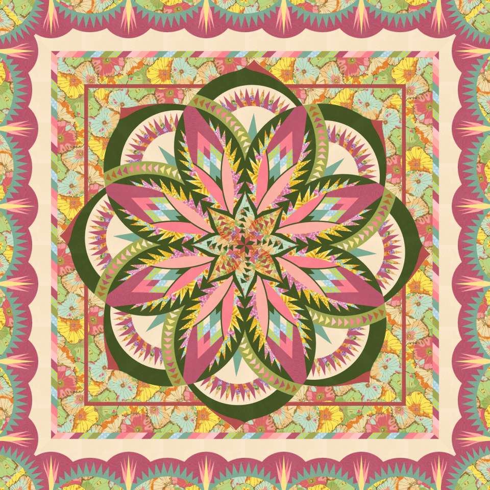 Vintage Rose Queen-Size Quilt Kit - Fabric Only