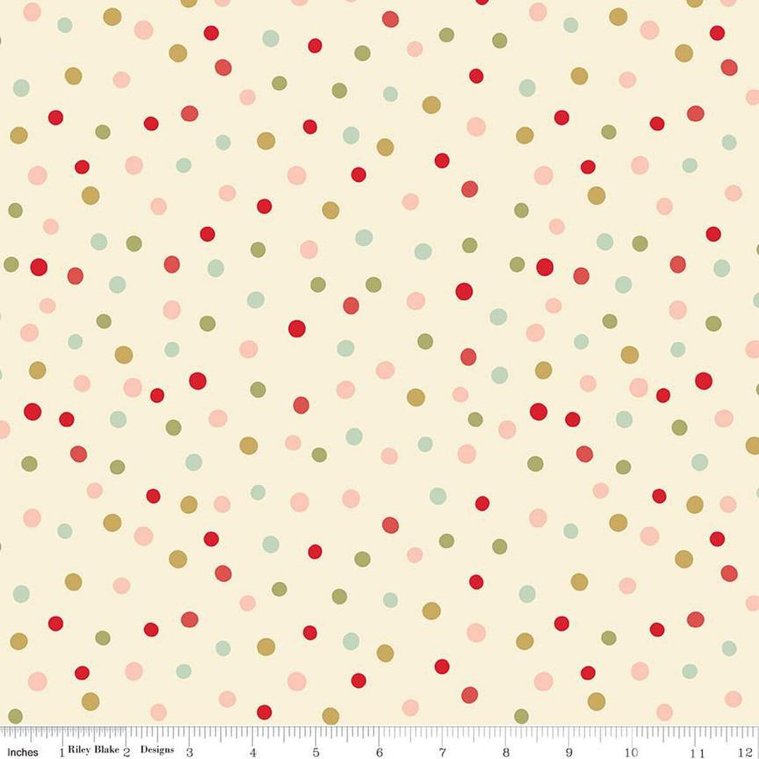 PREORDER - Glisten - 108" Wide Back Dots in Eggnog - Sandy Gervais - WB16230-EGGNOG - Half Yard