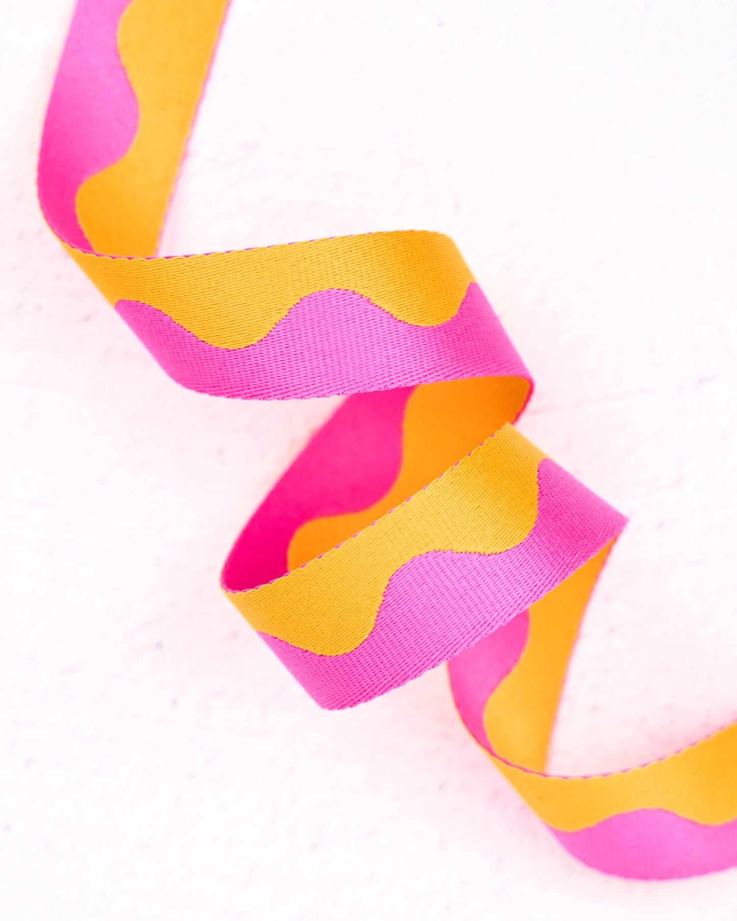 Wavy Webbing in Pink Lemonade - 1" width - by Renaissance Ribbons - 3 YD PACK