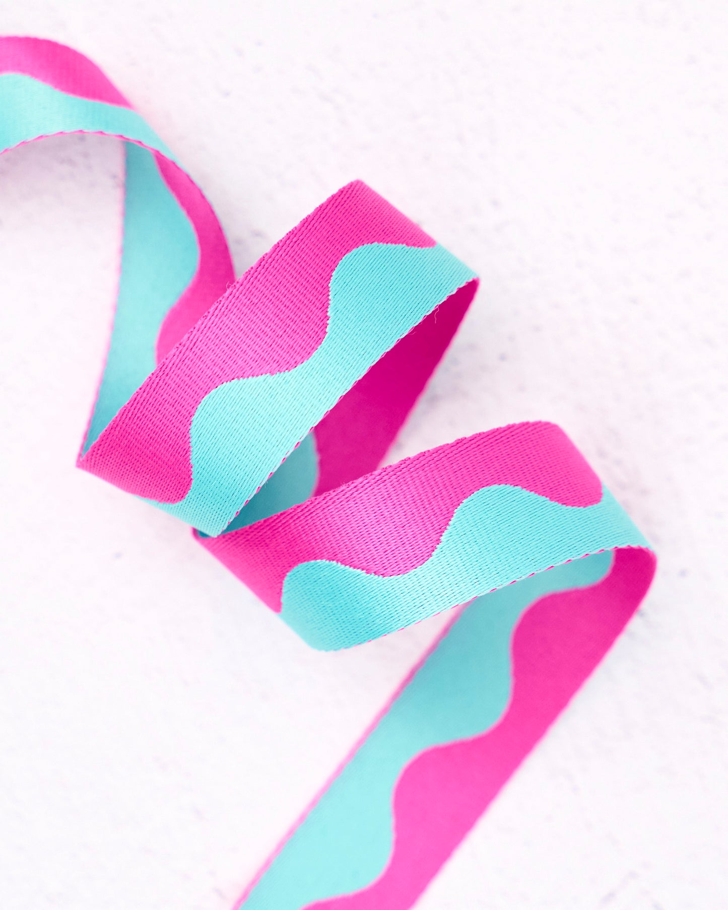 Wavy Webbing in Poolside - 1" width - by Renaissance Ribbons - 3 YD PACK