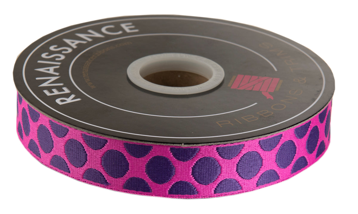 Down to Earth - Dot WEBBING in Plum Crazy - 1" width - by Tula Pink - One Yard (Preorder)