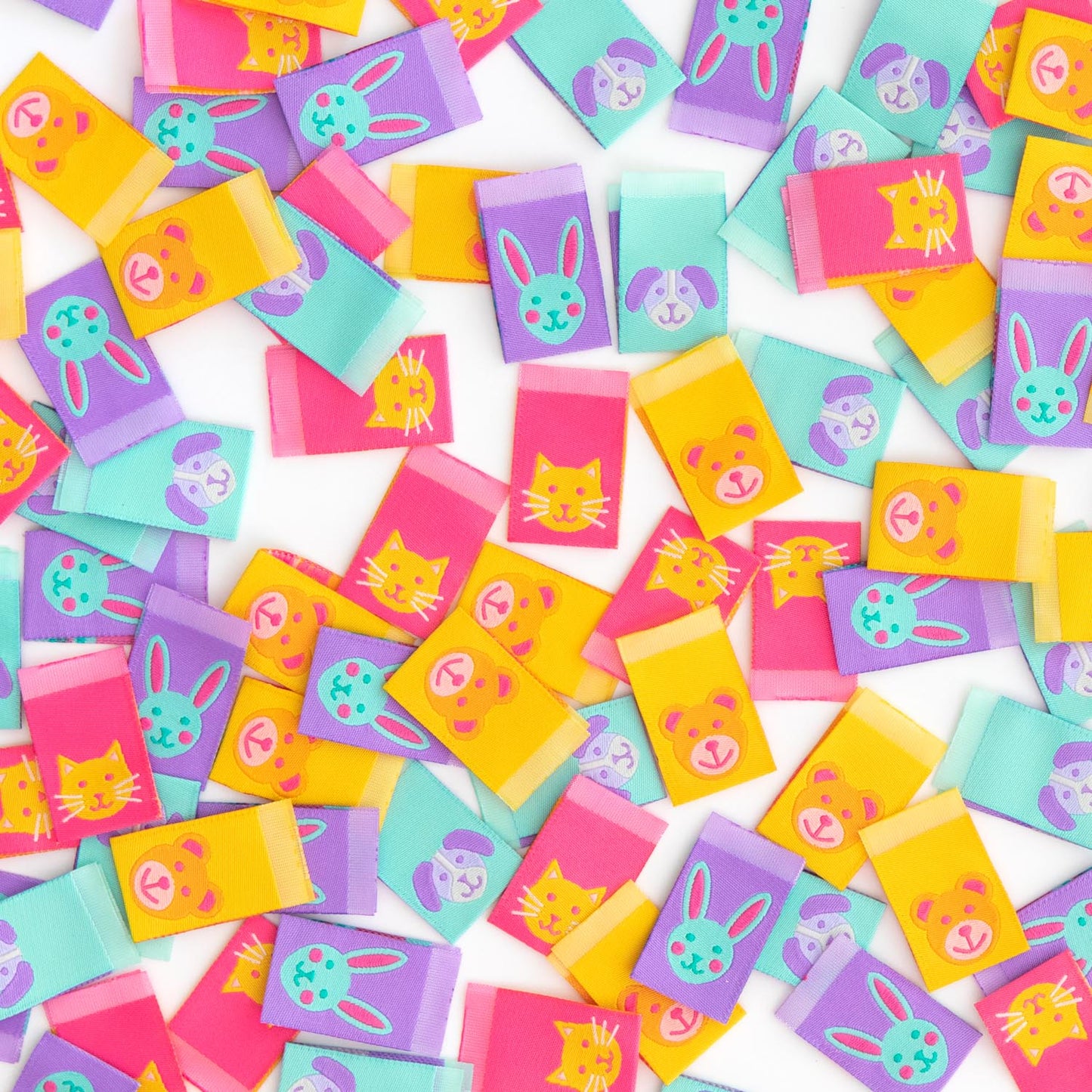 Sarah Hearts - Animal Friends - Sewing Woven Clothing Label Tags - LP109