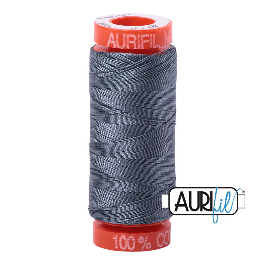 Aurifil Cotton Mako Thread - 50wt - 200m Spool - Dark Grey - MK50SP200-1246