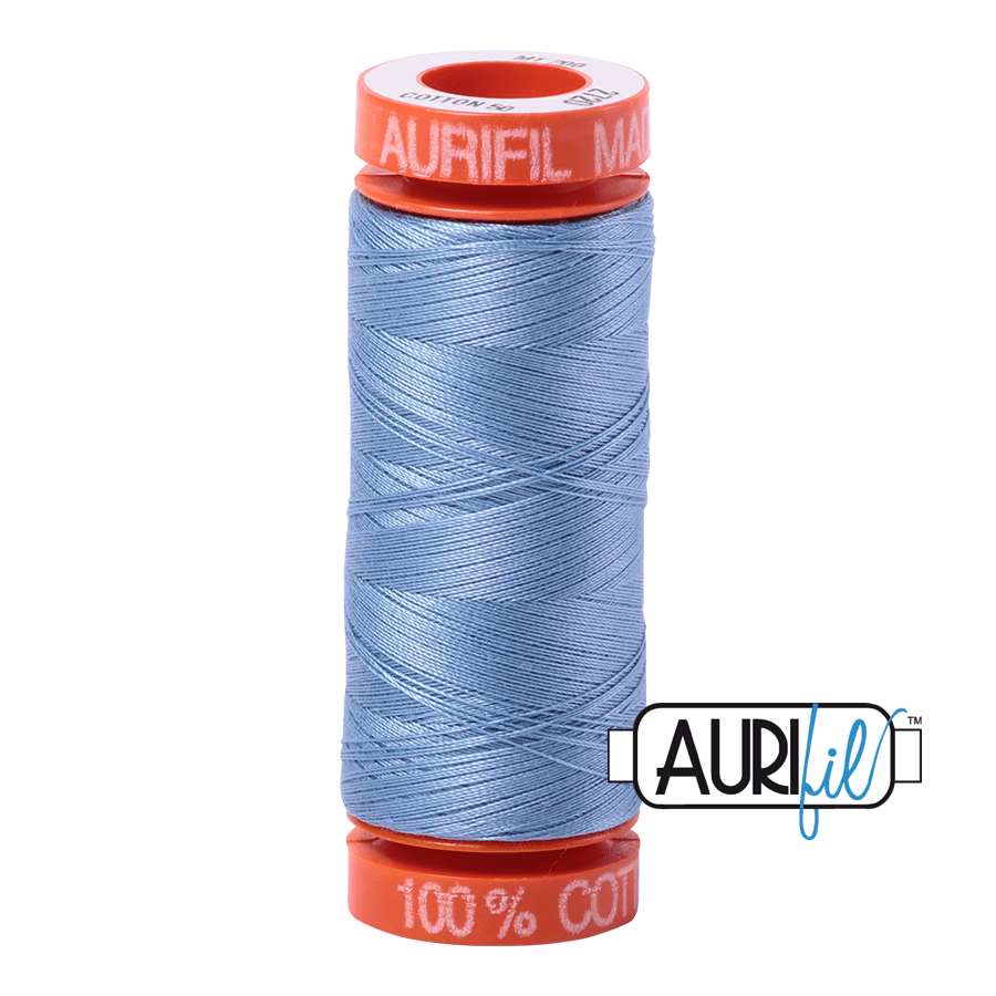 Aurifil Cotton Mako Thread - 50wt - 200m Spool - Light Delft Blue - MK50SP200-2720