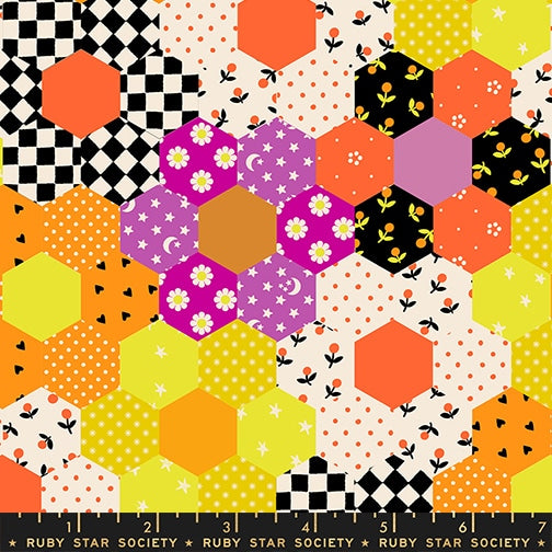 Halloween Patchwork Cheddar - Boo Valley by Ruby Star Society - Half Yard Fabric (Preorder)
