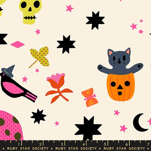 Halloween Fable Natural - Boo Valley by Ruby Star Society - Half Yard Fabric (Preorder)